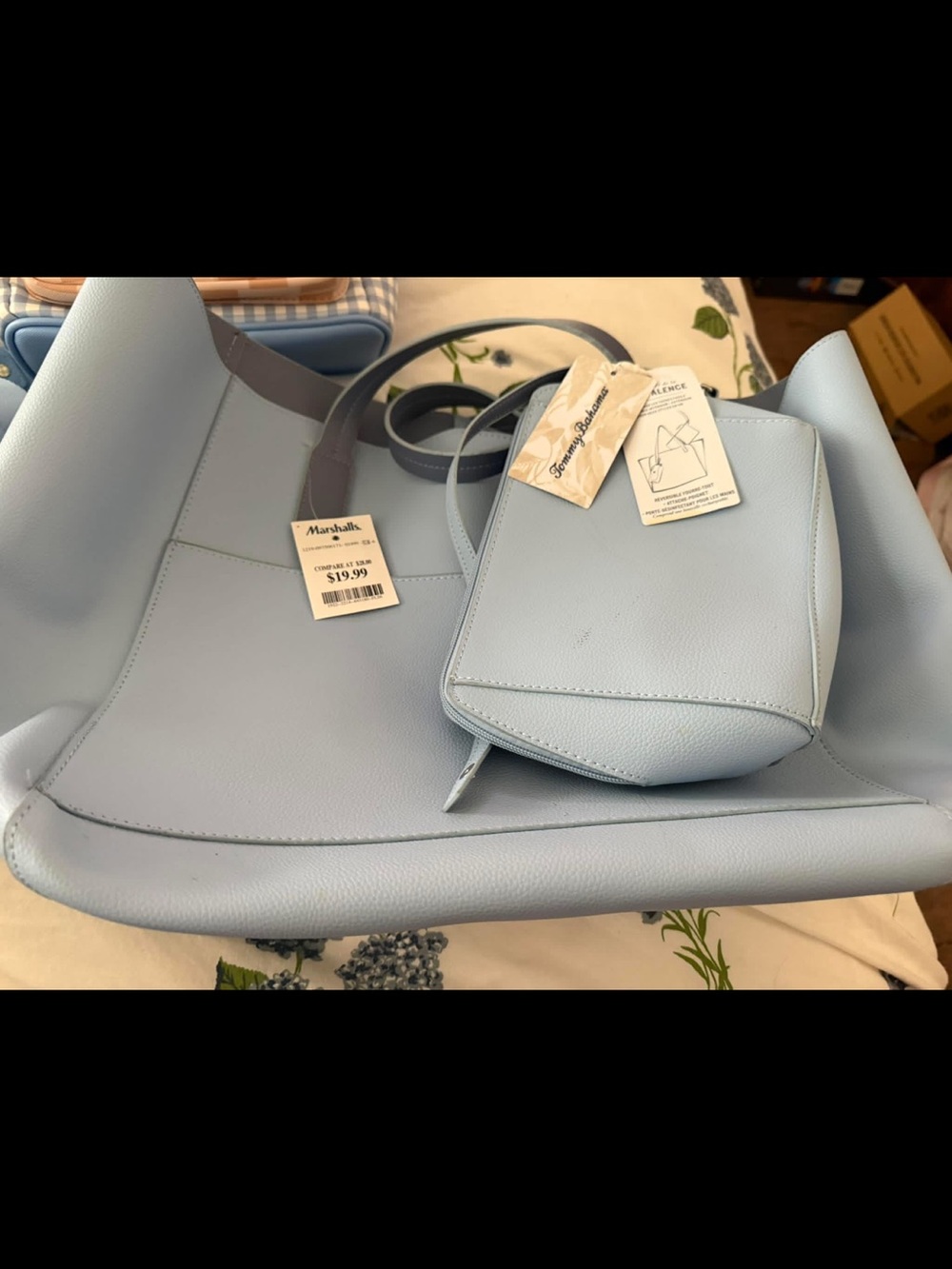 Light Blue Women's Tote and Crossbody Set